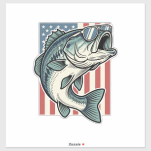 Pegatina Gafas de sol patrióticas para pesca de lubina vect