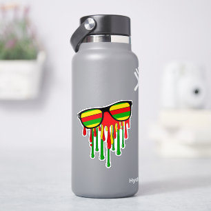 Pegatina Gafas de sol Rasta derritiéndose en el sol