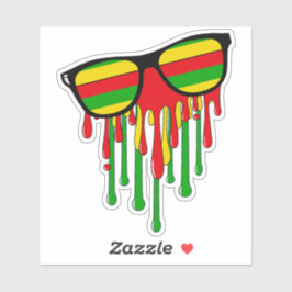 Pegatina Gafas de sol Rasta derritiéndose en el sol