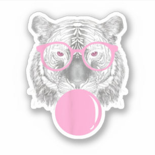 Pegatina Gafas de tigre divertidas para mujeres y animación