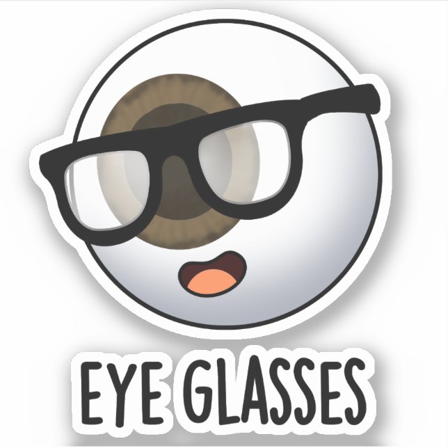 Pegatina Gafas divertidos chistes de globo ocular  (Anverso)