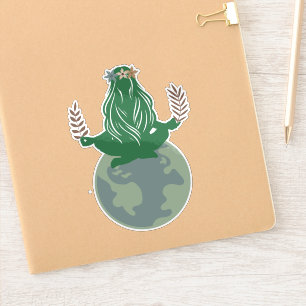 Pegatina Gaia Diosa de la Tierra, Madre Tierra, Planeta Tie