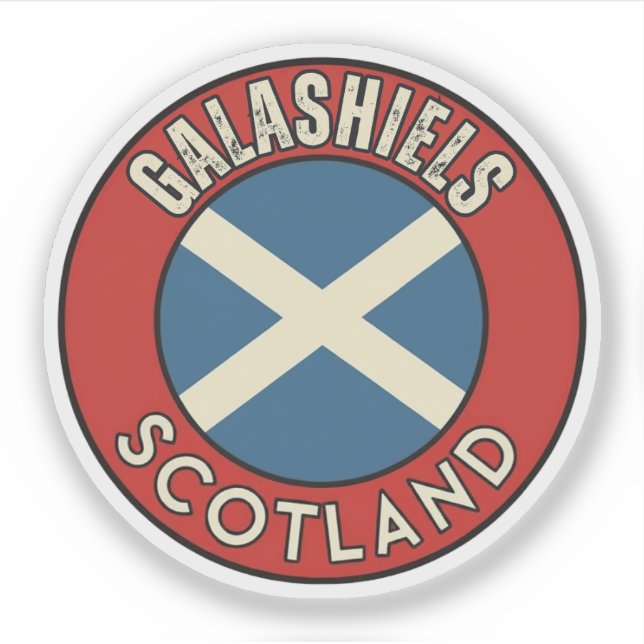 Pegatina Galashiels, Escocia (Anverso)