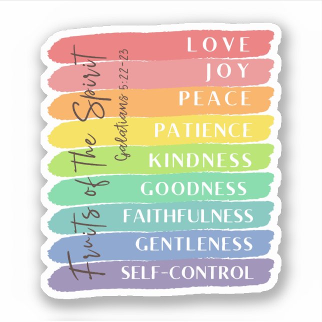 Pegatina Galatianos 5:22-23 Fruta del Espíritu (Anverso)