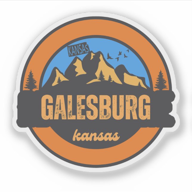 Pegatina Galesburg, Kansas (Anverso)