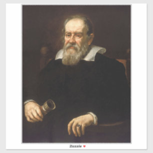 Pegatina Galileo Galilei: Padre de la Ciencia y la Astronom