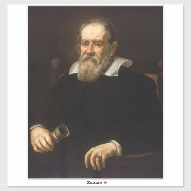 Pegatina Galileo Galilei: Padre de la Ciencia y la Astronom (Hoja)