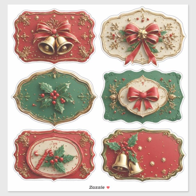 Pegatina Galletas de Navidad bellamente diseñadas (Hoja)