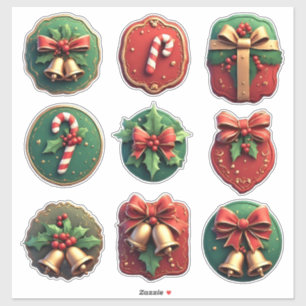 Pegatina Galletas de Navidad bellamente diseñadas