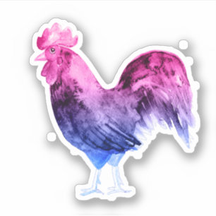 Pegatina Gallo del Orgullo Bisexual