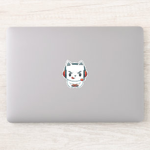 Pegatina Gamer Gatito Divertido