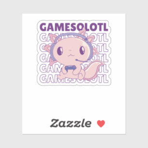 Pegatina Gamesolotl Funny Axolotl Juego De Palabras Para Ju