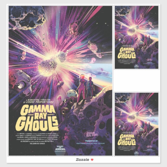 Pegatina Gamma Ray Burst Pulsars Kilonova Colisión cósmica (Hoja)