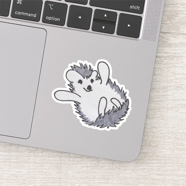 Pegatina Ganadería de Woodland Cute Happy Hedgehog (Detalle)