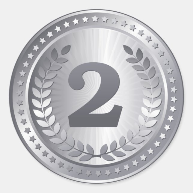 Pegatina ganador de la segunda medalla de plata (Anverso)