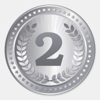 Pegatina ganador de la segunda medalla de plata