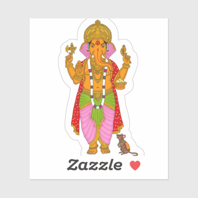 Pegatina Ganesha Stickers & Keyring Combo (Hoja)