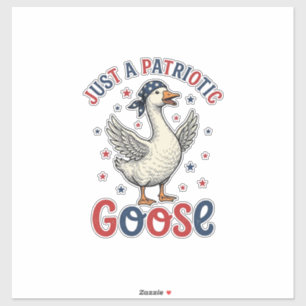 Pegatina Ganso Patriótico Camiseta Vintage Cuatro de Julio 