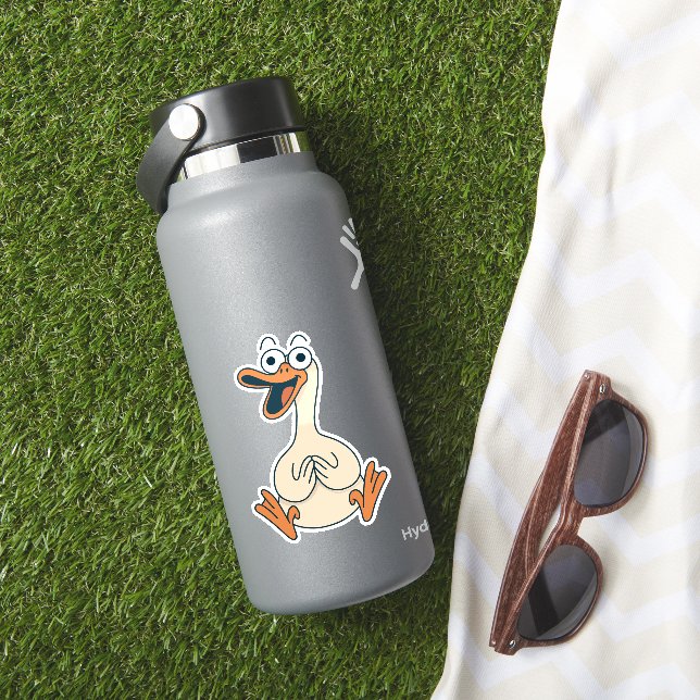 Pegatina Ganso Tonto, Extraño, Ganso de Dibujos Animados Di (HydroFlask Insitu)