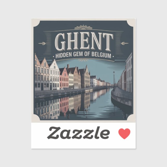 Pegatina Gante – Joya Oculta de Bélgica (Hoja)