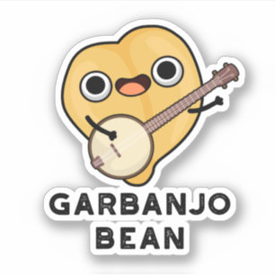 Pegatina Gar-banjo Bean Cute Garbanzo Banjo Pun