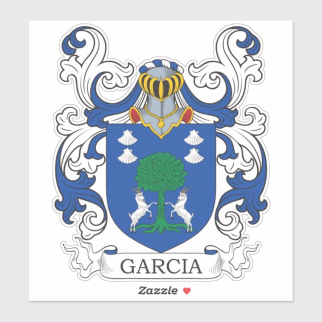 Pegatina Garcia Family Crest (Hoja)