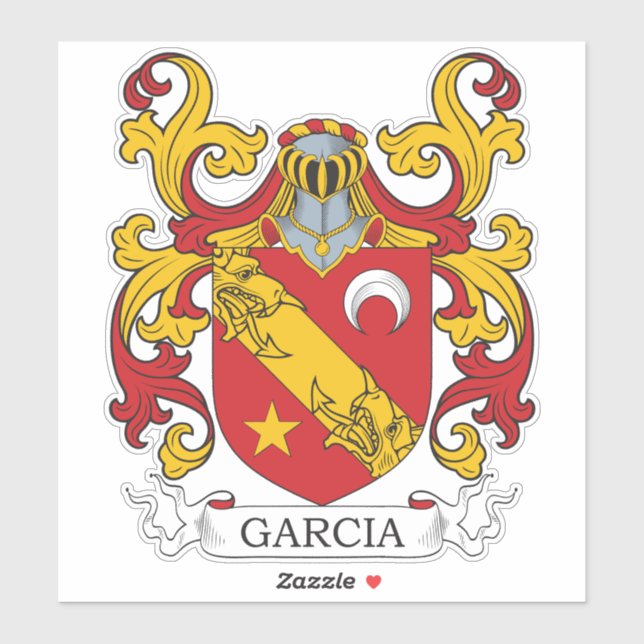 Pegatina Garcia Family Crest (Hoja)