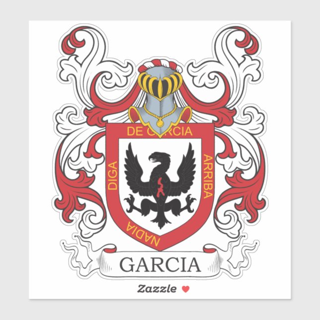 Pegatina Garcia Family Crest (Hoja)