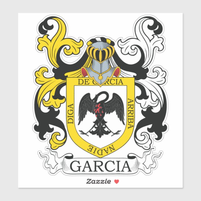 Pegatina Garcia Family Crest (Hoja)