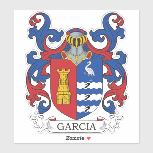 Pegatina Garcia Family Crest (Hoja)