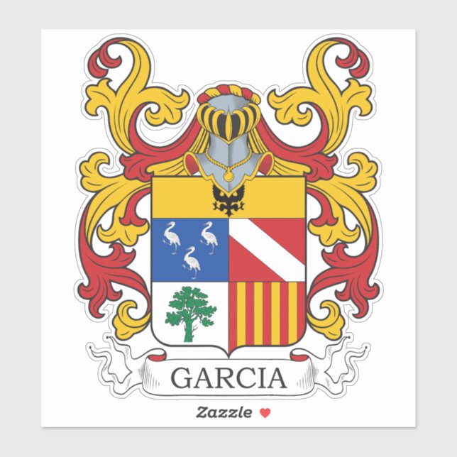 Pegatina Garcia Family Crest (Hoja)