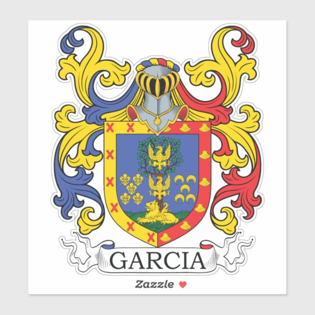 Pegatina Garcia Family Crest (Hoja)