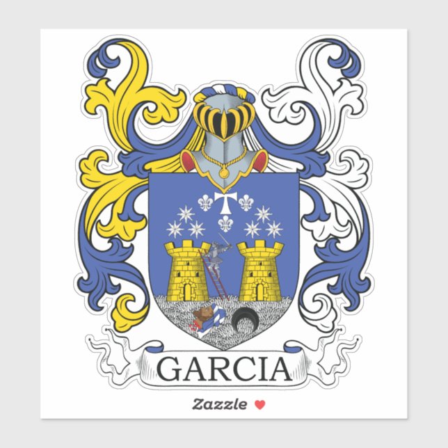 Pegatina Garcia Family Crest (Hoja)