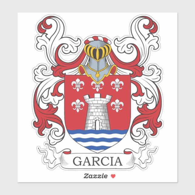 Pegatina Garcia Family Crest (Hoja)