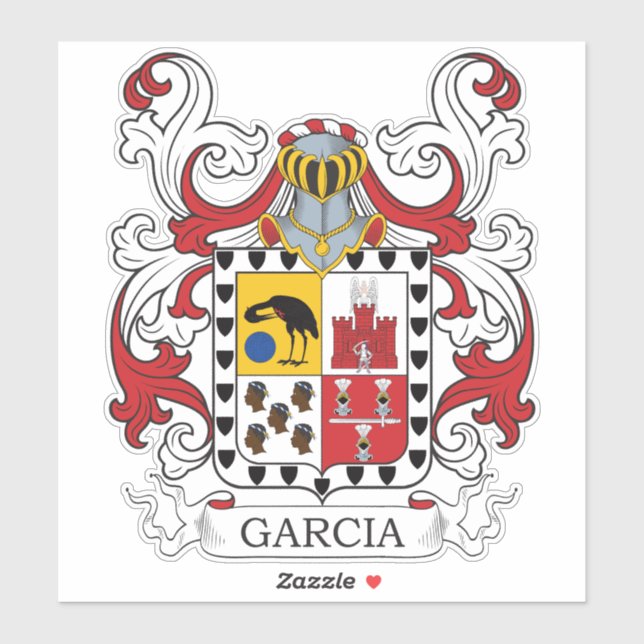 Pegatina Garcia Family Crest (Hoja)