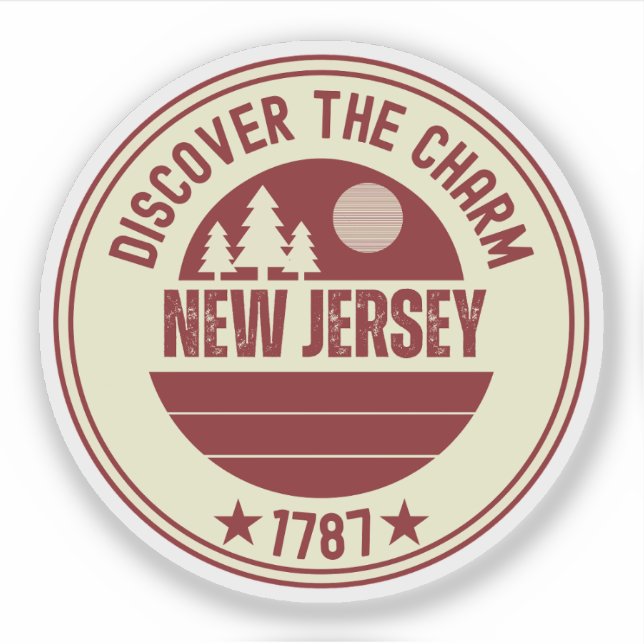 Pegatina Garden State NJ - Regalo de Nueva Jersey (Anverso)