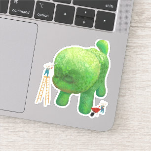 Pegatina Gardeneradores de gatos y Bush de animales verdes