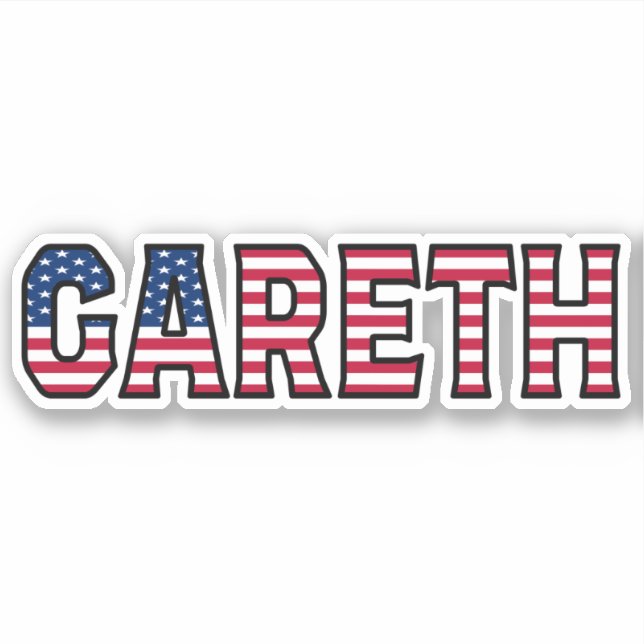 Pegatina Gareth Name Vorname USA Sticker Stickerset (Anverso)