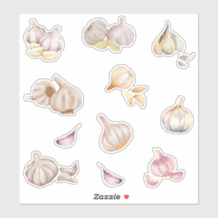 Pegatina Garlic acuarela