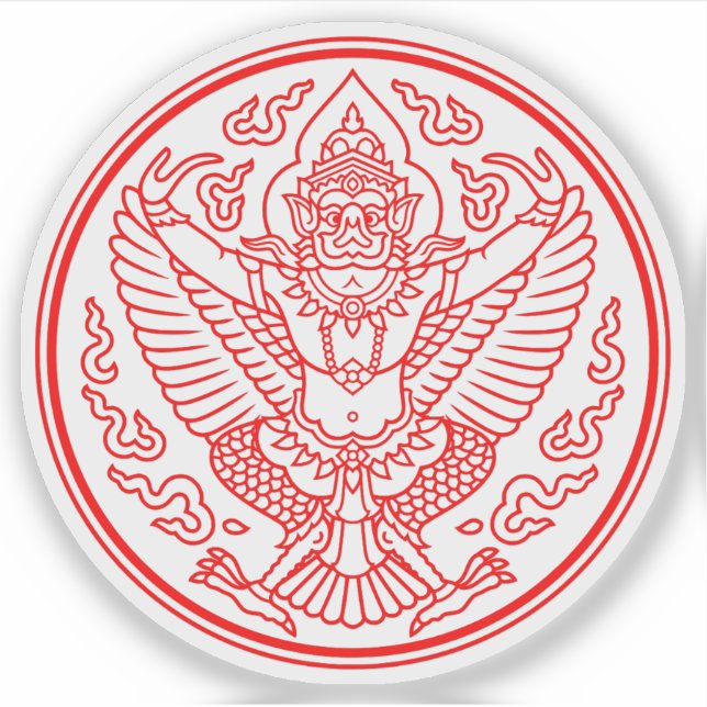 Pegatina Garuda Seal de Siam (Tailandia) (Anverso)