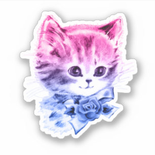 Pegatina Gata del Orgullo Bisexual