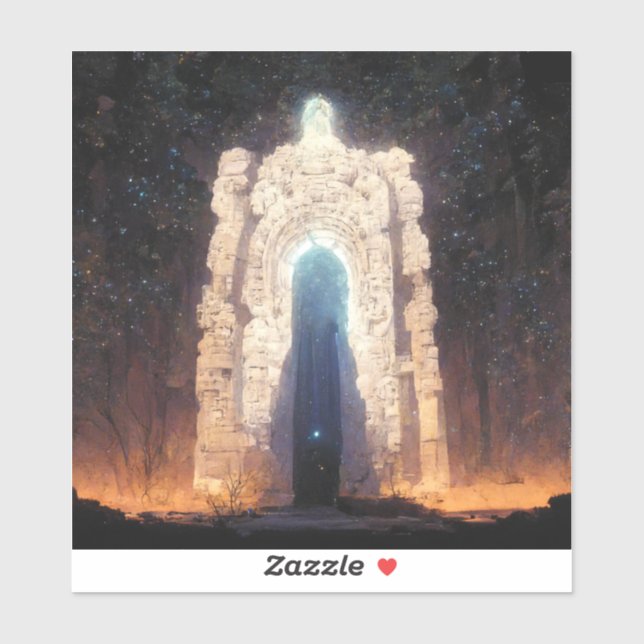 Pegatina Gate To Eternity Fantasy Sci-Fi Art (Hoja)