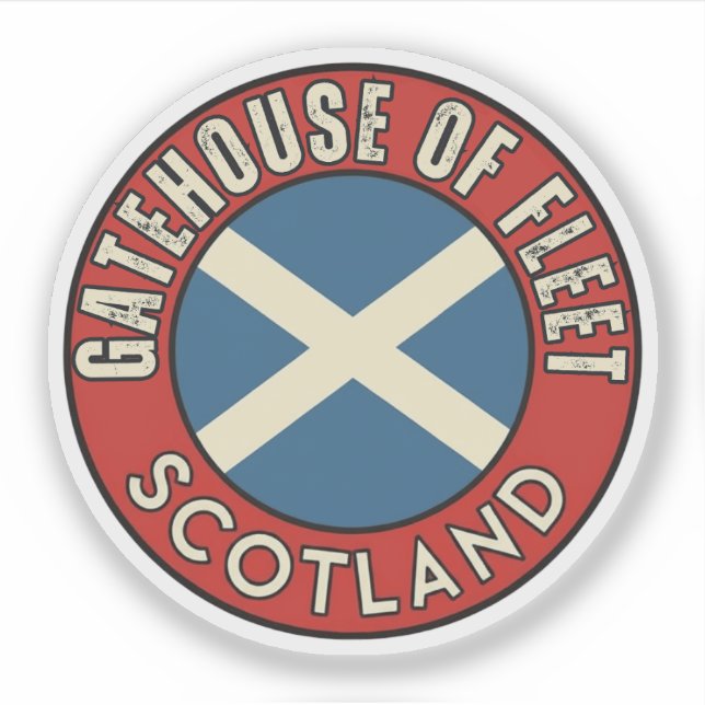 Pegatina Gatehouse de Fleet, Escocia (Anverso)