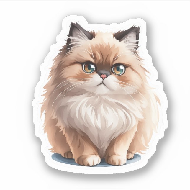 Pegatina gatita de un gato de una cliparte del Him (Anverso)