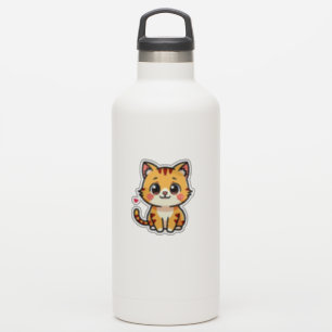 Pegatina Gatito atigrado naranja sonriente – Sticker adorab