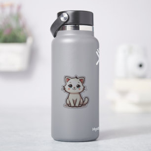 Pegatina Gatito Blanco Juguetón – Sticker Chibi