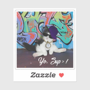 Pegatina Gatito con actitud de gato