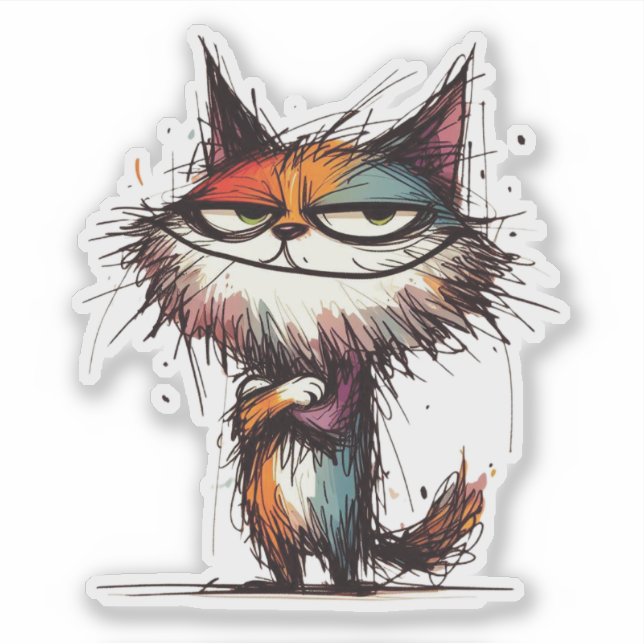 Pegatina Gatito confiado (Anverso)