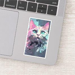 Pegatina Gatito de ojos azules místicos | Gato lindo