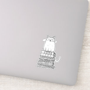 Pegatina Gatito en libros